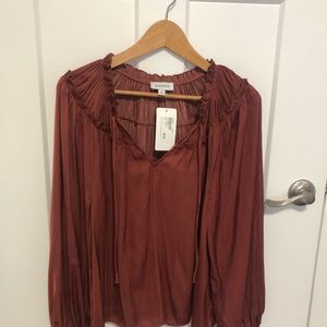 Satin gathered blouse